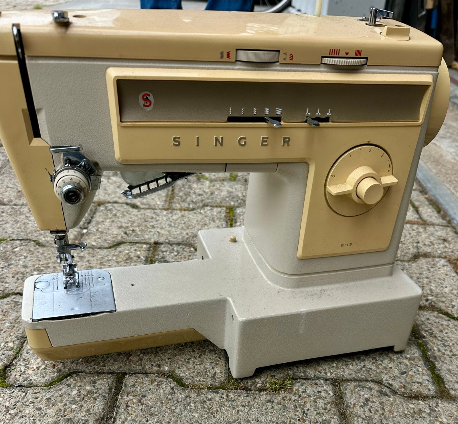 Vintage Singer Naaimachine met Koffer en Pedaal, Ophalen, Gebruikt, Naaimachine, Singer