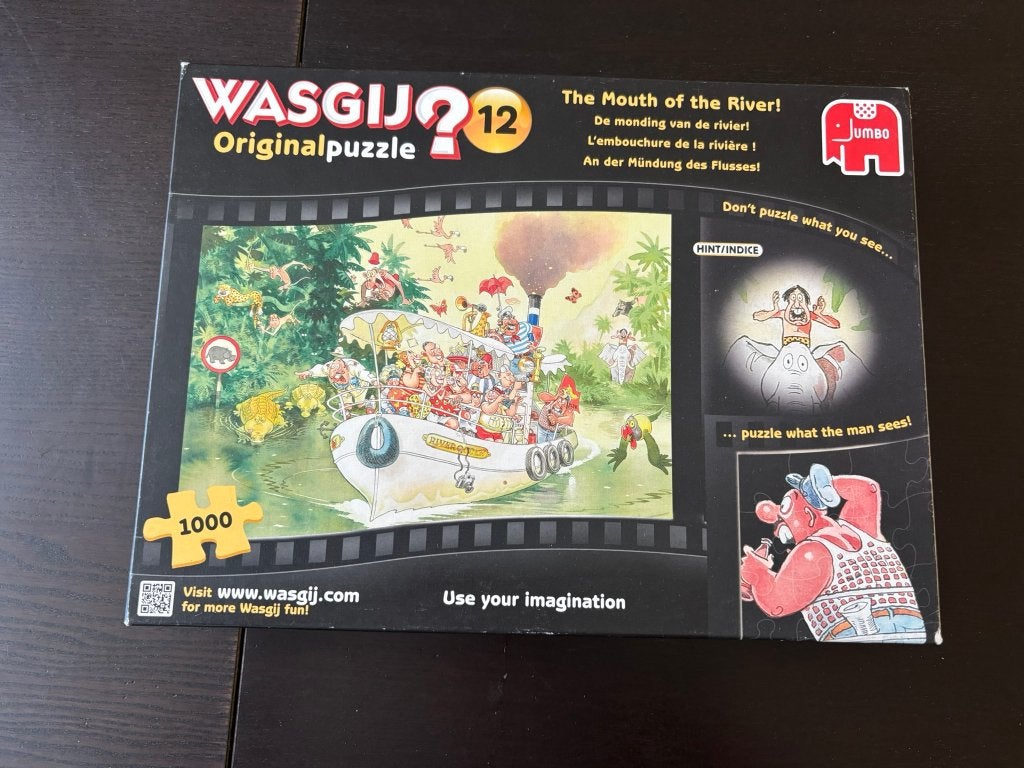 Wasgij puzzel 12 - 1000 - The mouth of the river - Compleet, Ophalen of Verzenden, 500 t/m 1500 stukjes, Gebruikt, Legpuzzel