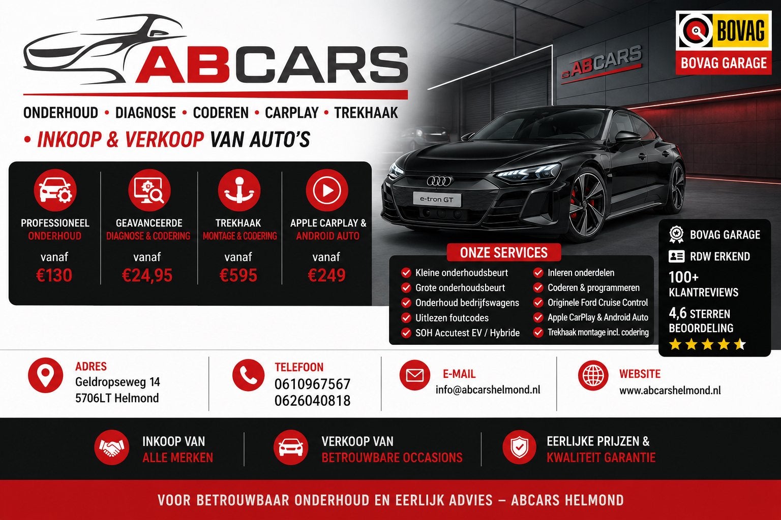 BOVAG Garage Helmond |Onderhoud|Diagnose|Digitale Service, Ophalen