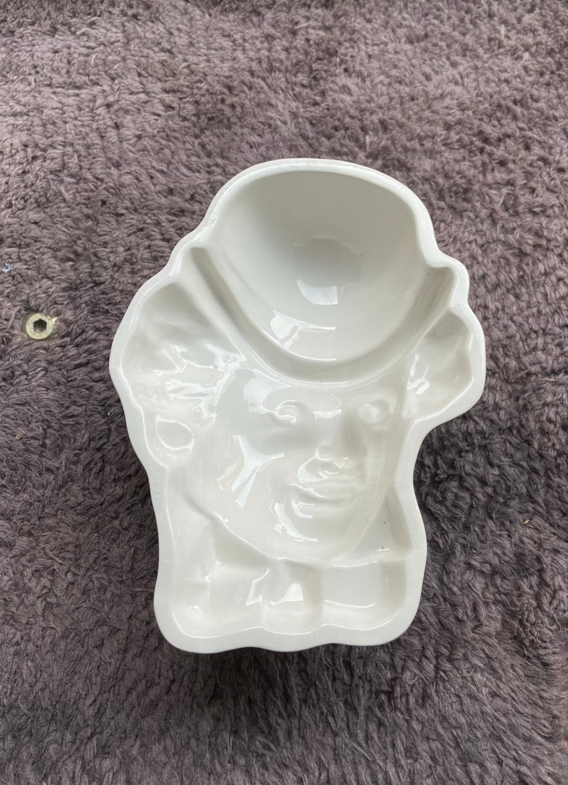 Vintage keramische puddingvorm - Hoofd met hoed, Antiek en Kunst, Antiek | Keramiek en Aardewerk, Ophalen of Verzenden