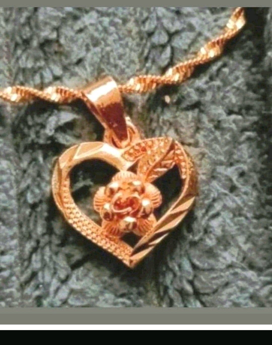 ketting hart roos, Verzenden, Nieuw, Goud, Met hanger