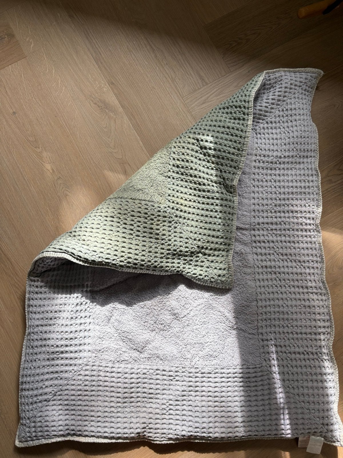 Koeka Boxkleed Groen/Grijs Wafelstof 75x95 cm, Ophalen of Verzenden, Gebruikt