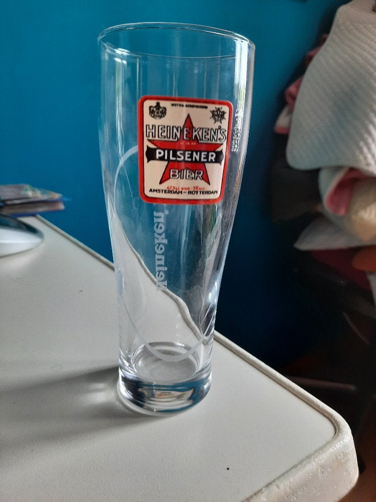 bierglas Heinekens bier pilsener, zgan, Ophalen of Verzenden, Zo goed als nieuw, Glas of Glazen, Overige merken