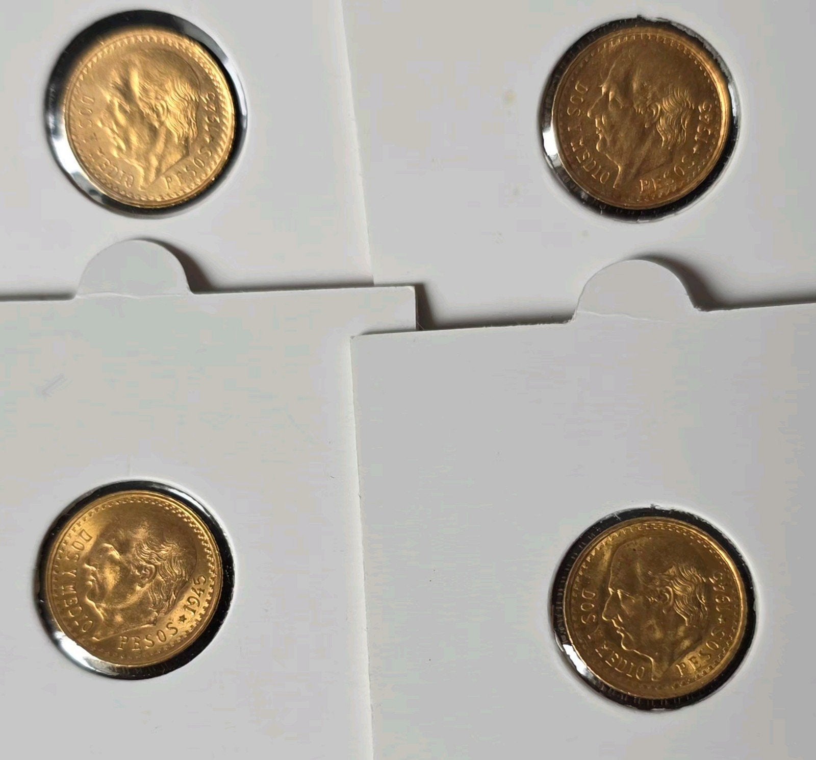 3x 2,5 pesos mexico goud, Verzenden, Goud