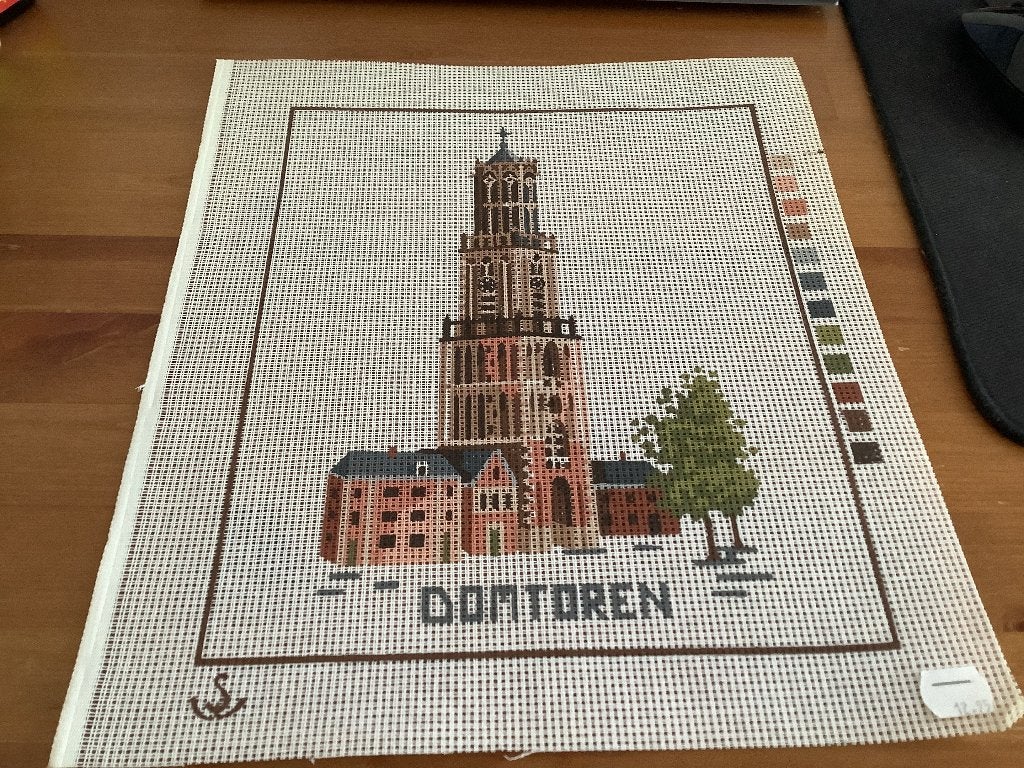 Voordbedrukt borduurlinnen "Domtoren" 30 x 35 cm, Ophalen of Verzenden, Nieuw, Handborduren, Borduurpakket