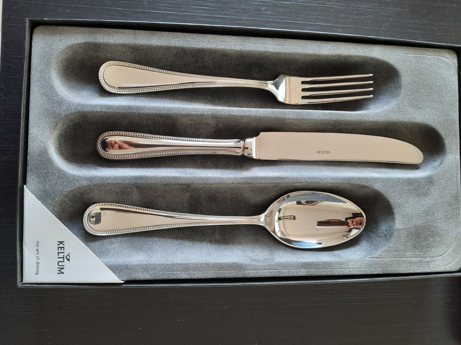 Keltum Verzilverd Dessertcouvert Parelrand Nieuw, Antiek en Kunst, Ophalen of Verzenden