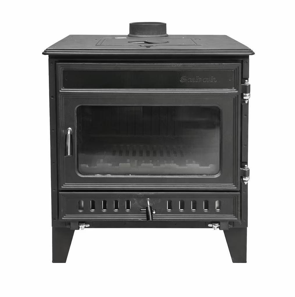 S106-3D Sabah – Gietijzeren Houtkachel Matzwart – 15,21KW, Huis en Inrichting, Kachels, Ophalen, Vrijstaand, Hout, Nieuw