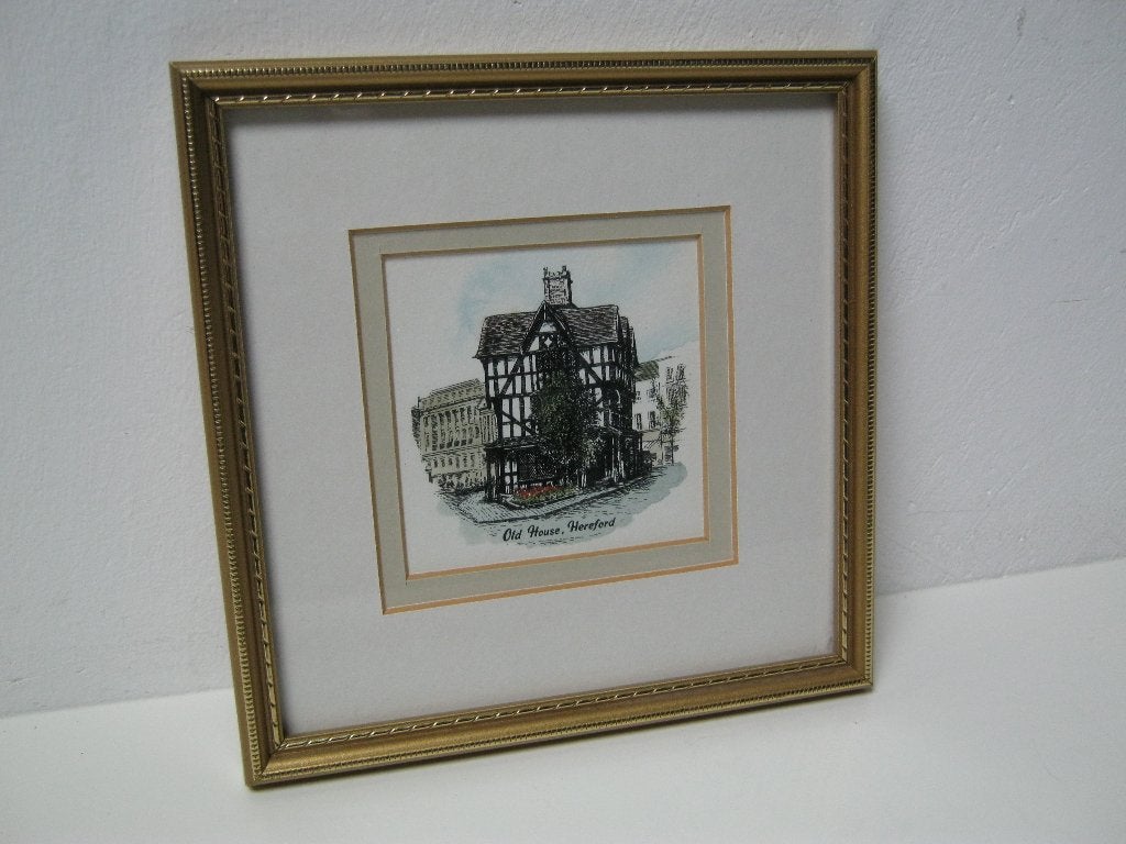 Aquarel Old House Hereford England, Ophalen of Verzenden