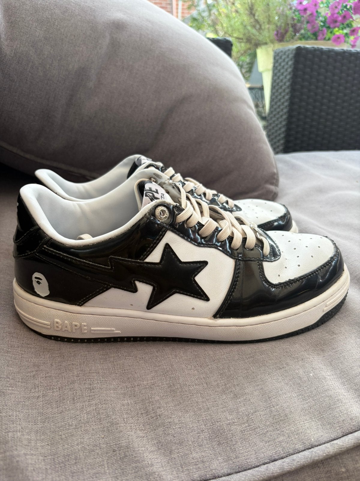 BAPE STA Zwart/Wit – Maat 42– Goede staat, Zwart, Ophalen of Verzenden, Sneakers of Gympen, Gedragen