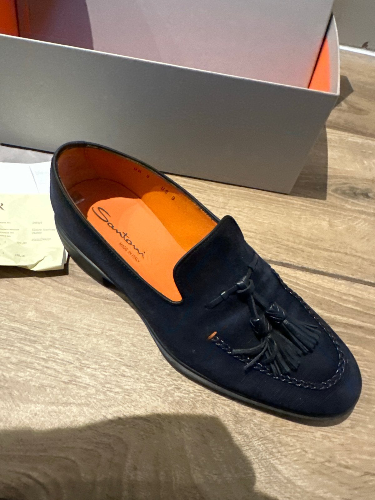 Santoni Loafers - Donkerblauw Suède met Kwastjes, Kleding | Heren, Schoenen, Ophalen of Verzenden, Nieuw, Blauw, Loafers
