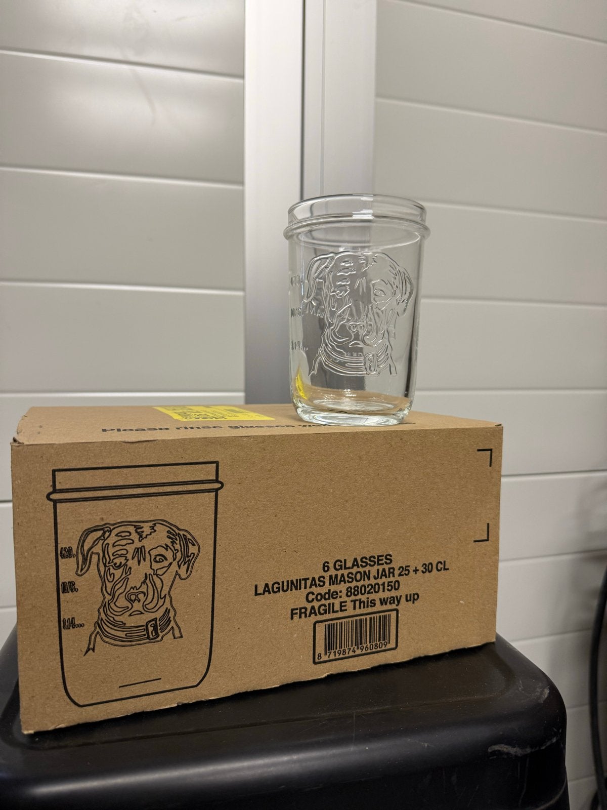 Lagunitas Mason Jar met Hondendesign - 6 stuks, Verzamelen, Ophalen, Nieuw