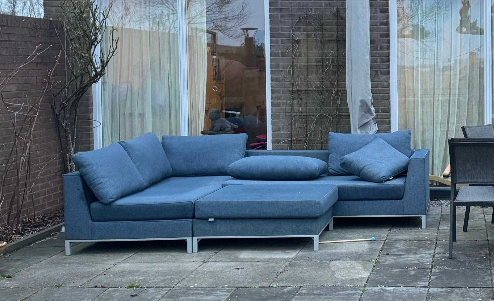 Wooods Sicilie blauwe loungeset voor buiten, Tuin en Terras, Tuinsets en Loungesets, Ophalen, Gebruikt, Loungeset, Bank