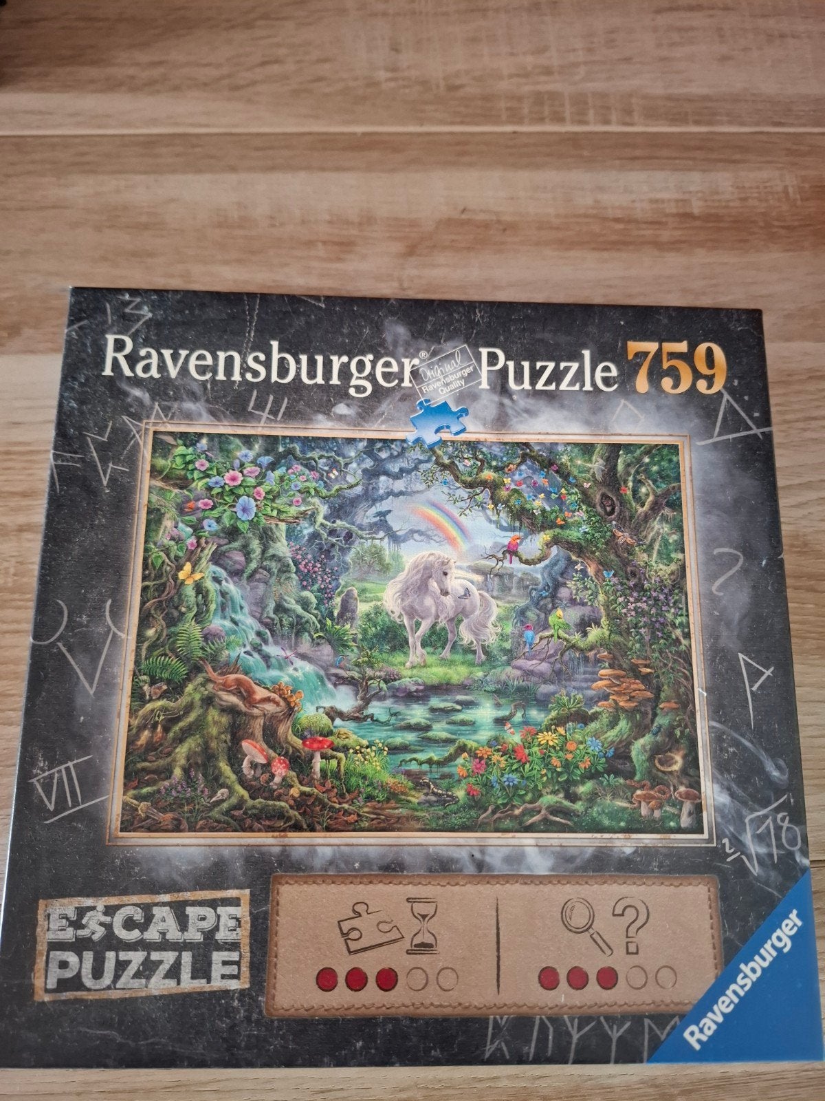 Ravensburger Escape Puzzle 759 stukjes - Eenhoorn, Ophalen of Verzenden, 500 t/m 1500 stukjes, Zo goed als nieuw, Legpuzzel