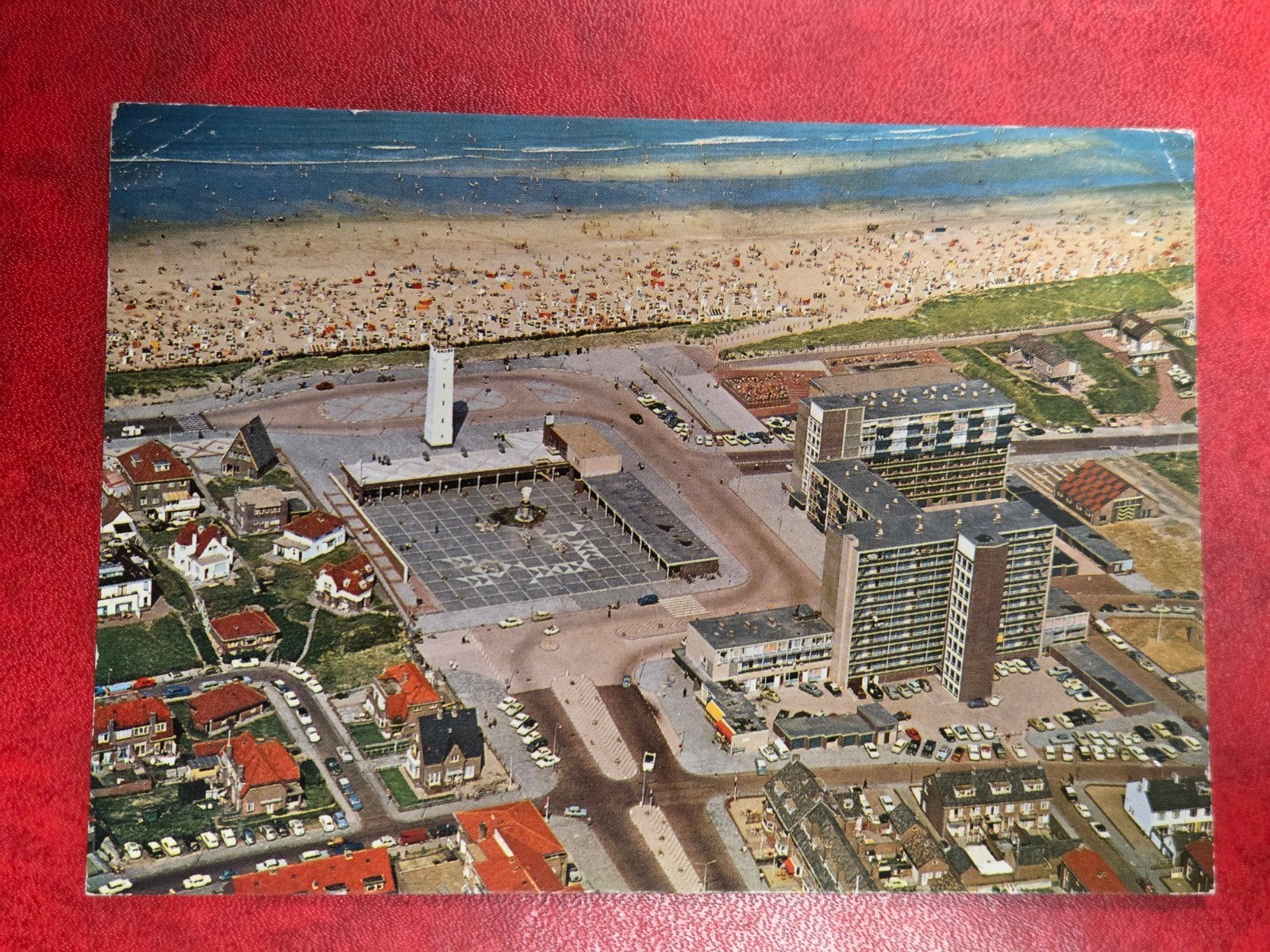 Noordwijk aan Zee Luchtopname Vuurtorenplein, Ophalen of Verzenden, 1960 tot 1980, Zuid-Holland