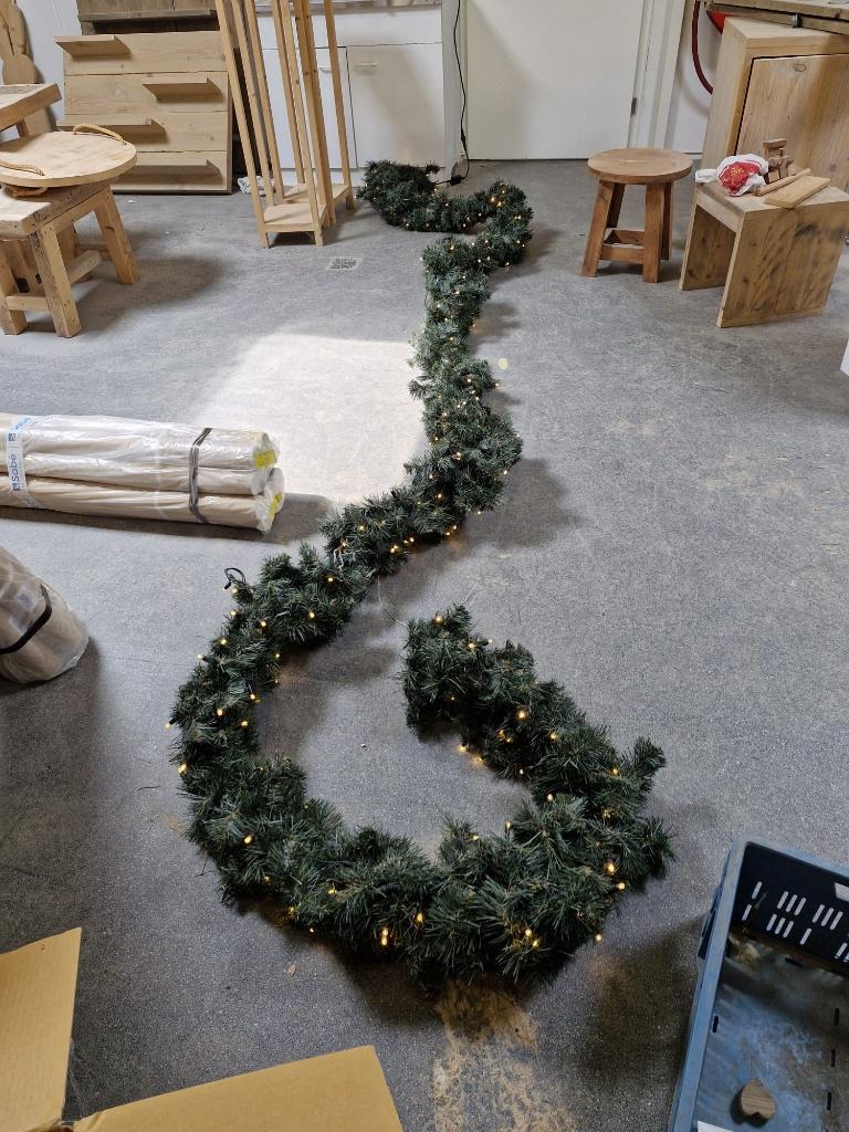 guirlande kerst 5 meter met lampjes, Diversen, Kerst, Ophalen, Zo goed als nieuw