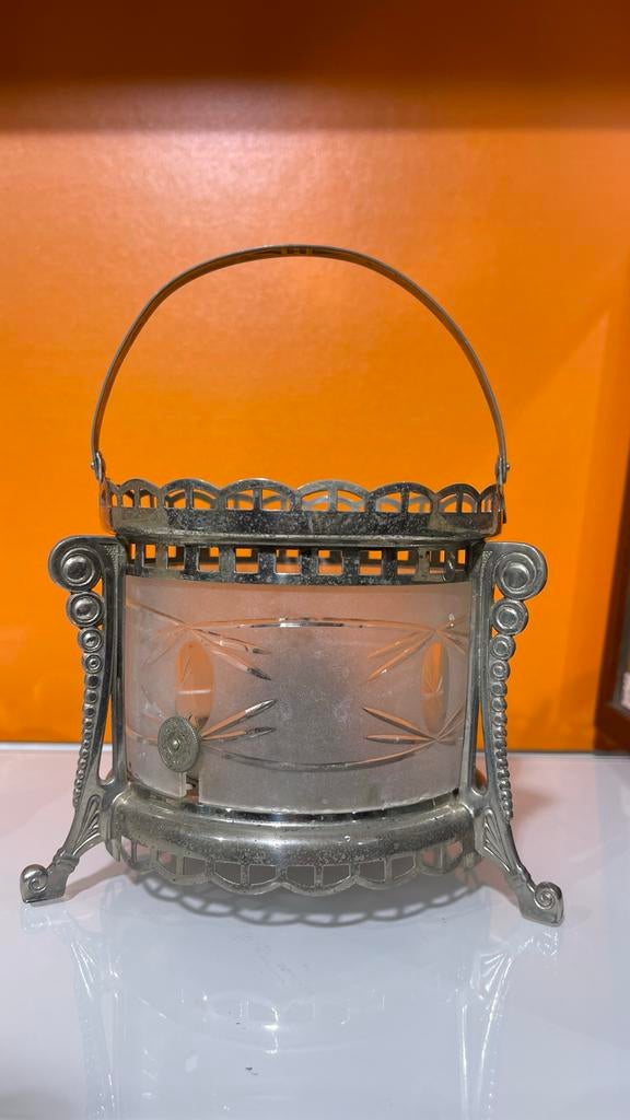 Jugendstil Art Nouveau spiritusbrander theelichtje rechaud, Ophalen of Verzenden