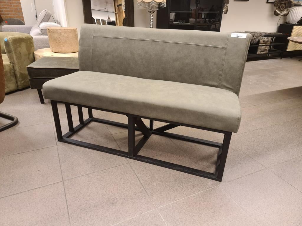 Nieuwe landelijke eetkamerbank 140cm microvezel olijfgroen, Huis en Inrichting, Ophalen, Industrieel landelijk barok brocante koloniaal boheems vintage