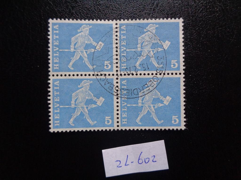 zwitserland - 4 blok / standes laufer 1960 (zl-602), Ophalen of Verzenden, Gestempeld