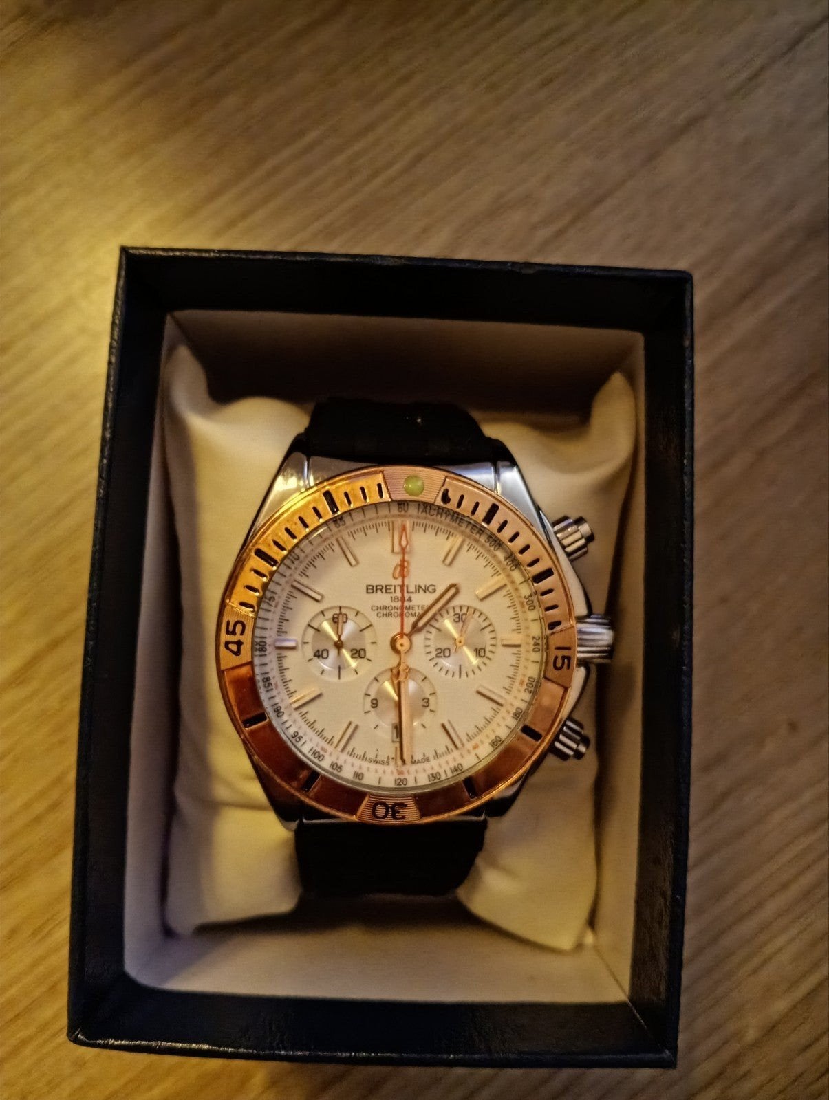 Breitling Chronomat B01  met rubberen horloge band, Staal, Breitling, Polshorloge, Nieuw