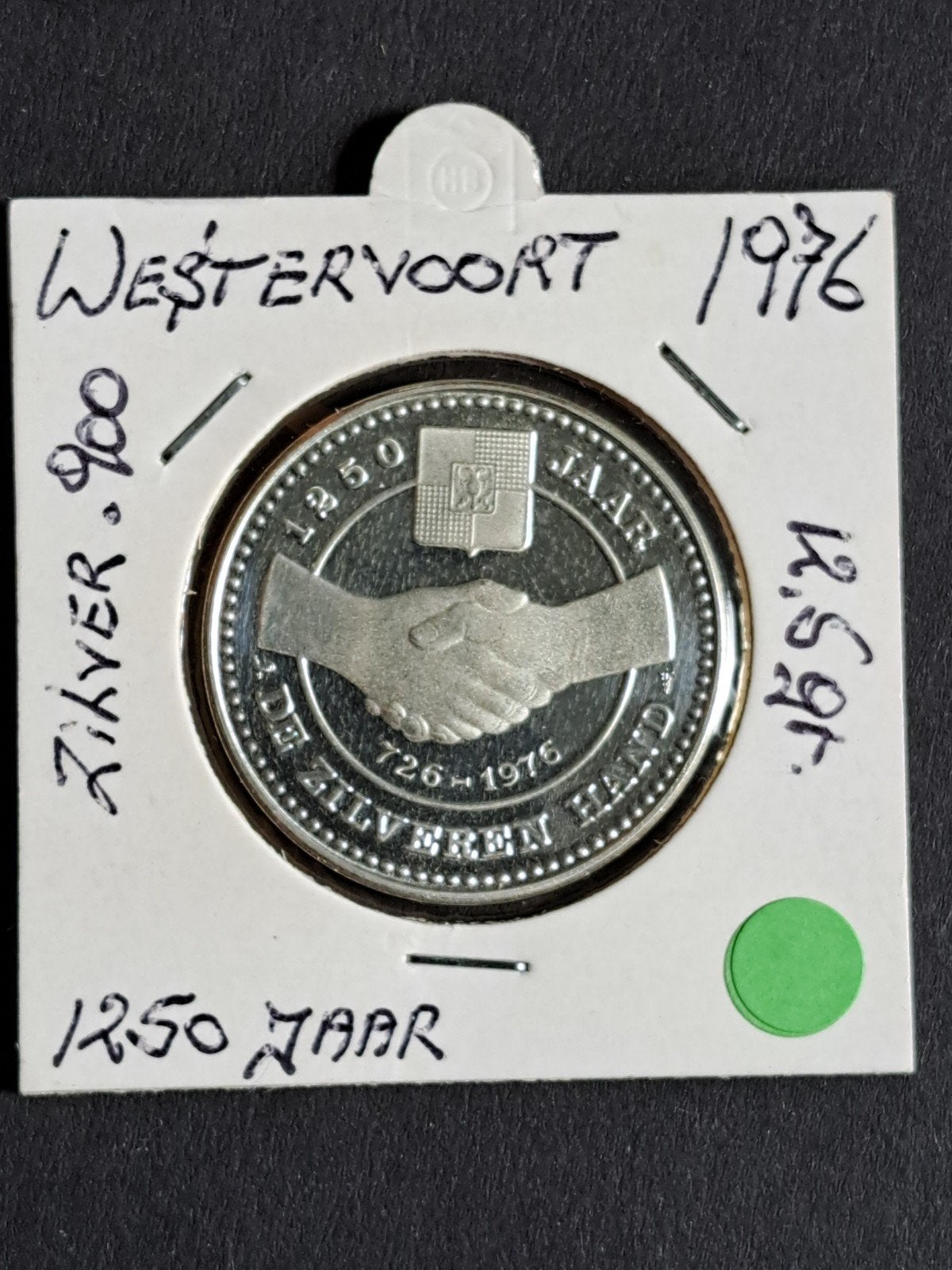 Westervoort 1250 jaar 1976 De zilveren hand, Ophalen of Verzenden, Zilver, Nederland