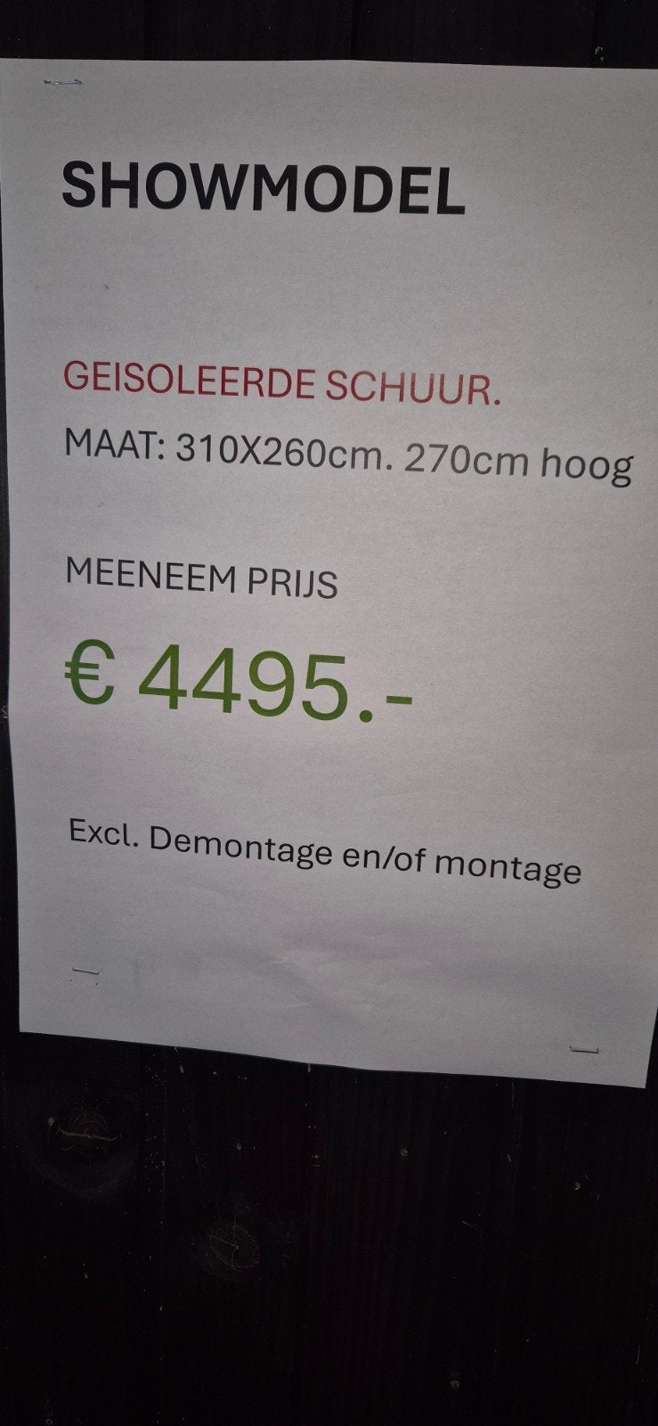 Schuur  geisoleerd, Eén persoon, Cadeaubon