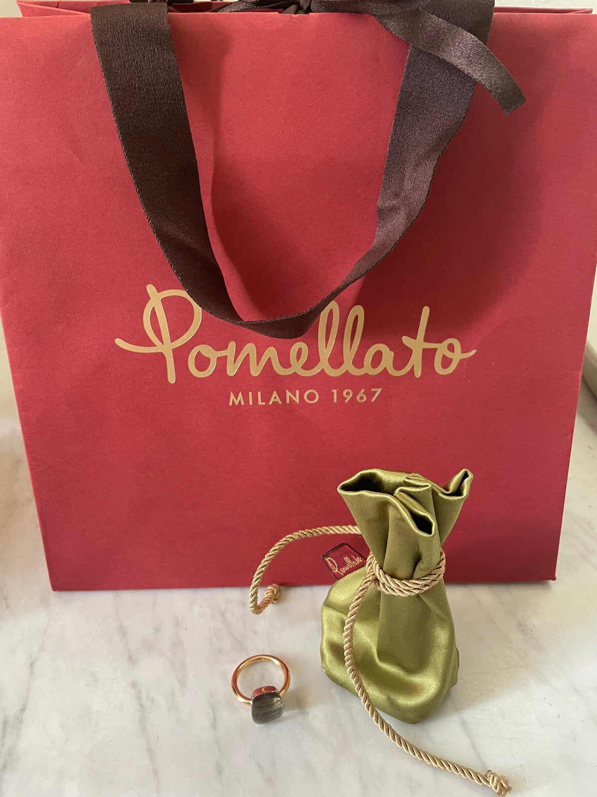 Pomellato Nudo Grande/Maxi, prasioliet, maat 56, 18k goud, Sieraden, Tassen en Uiterlijk, Ophalen of Verzenden, Zo goed als nieuw