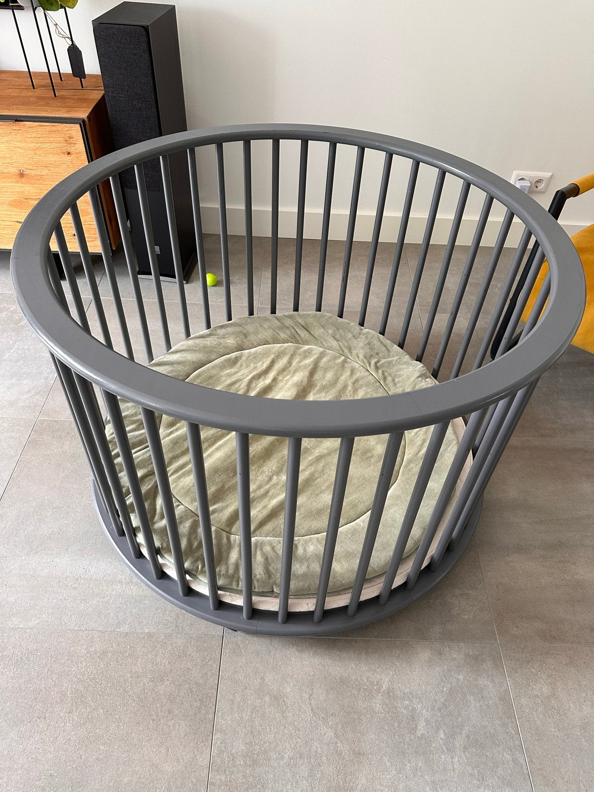 Bopita Box Rond Grijs met wielen, Boxkleed & extra boxmatras, Kinderen en Baby's, Ophalen, Zo goed als nieuw, Rond, In hoogte verstelbaar