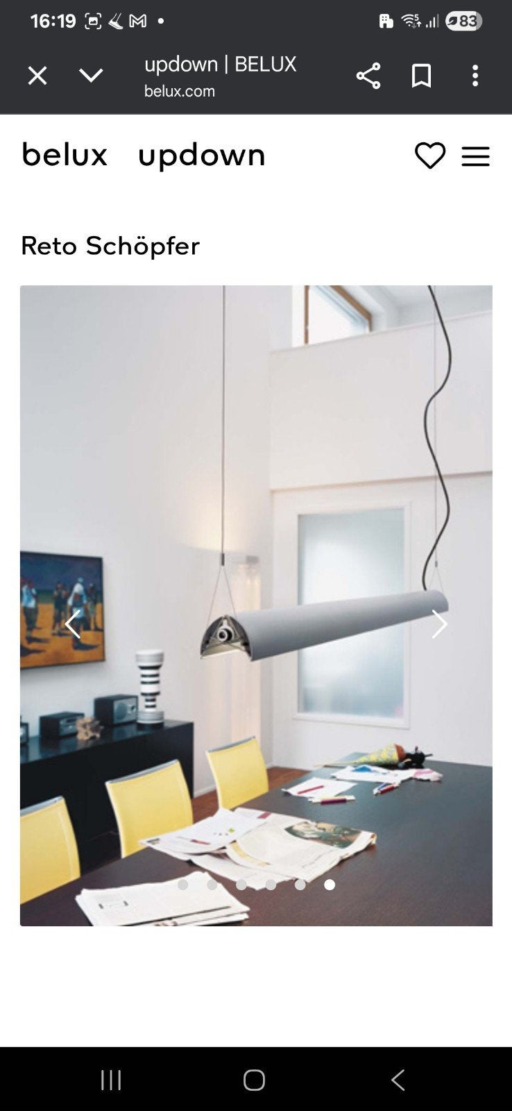 Belux Updown Hanglamp - Aluminium, 1560 mm, Ophalen, Zo goed als nieuw, Metaal, Modern, Design