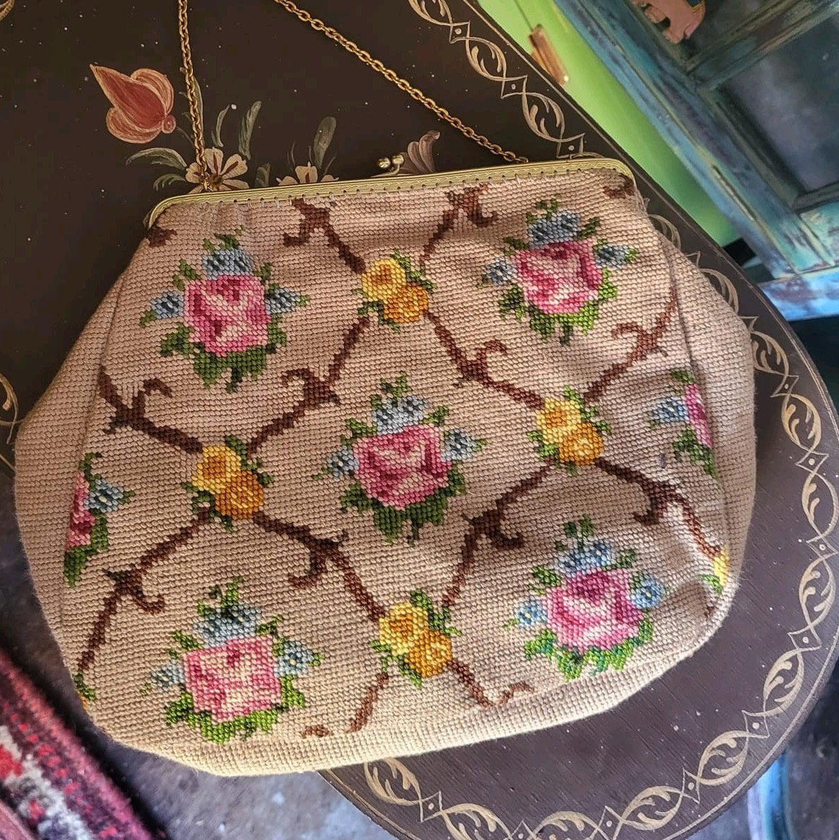 Petit point/Tasje/Gobelin/Jaren 30/Borduur, Ophalen of Verzenden
