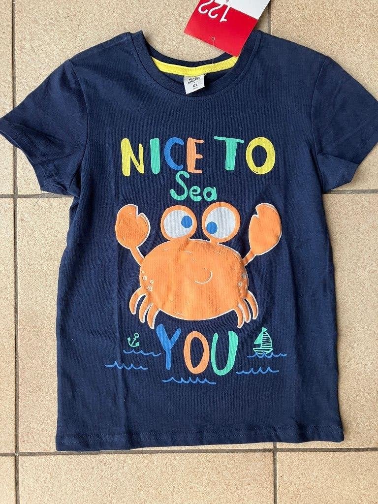 Nieuw T shirt ' Nice to sea you ' Maat 122, Kinderen en Baby's, Ophalen of Verzenden, Nieuw, Jongen, Shirt of Longsleeve