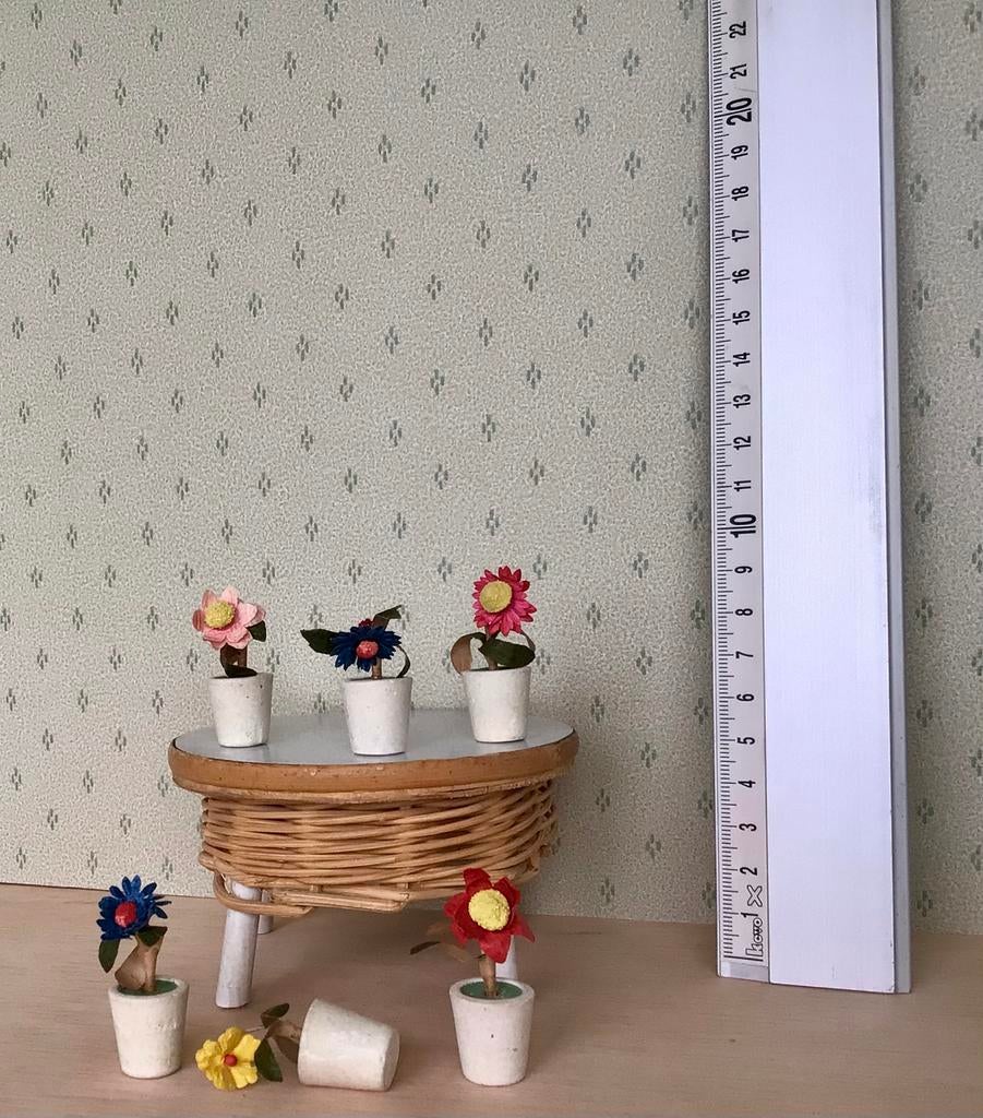 6 vintage plantjes voor poppenhuis, Barbie, Sindy, Fleur, Verzamelen, Poppenhuizen en Toebehoren, Ophalen of Verzenden, Gebruikt