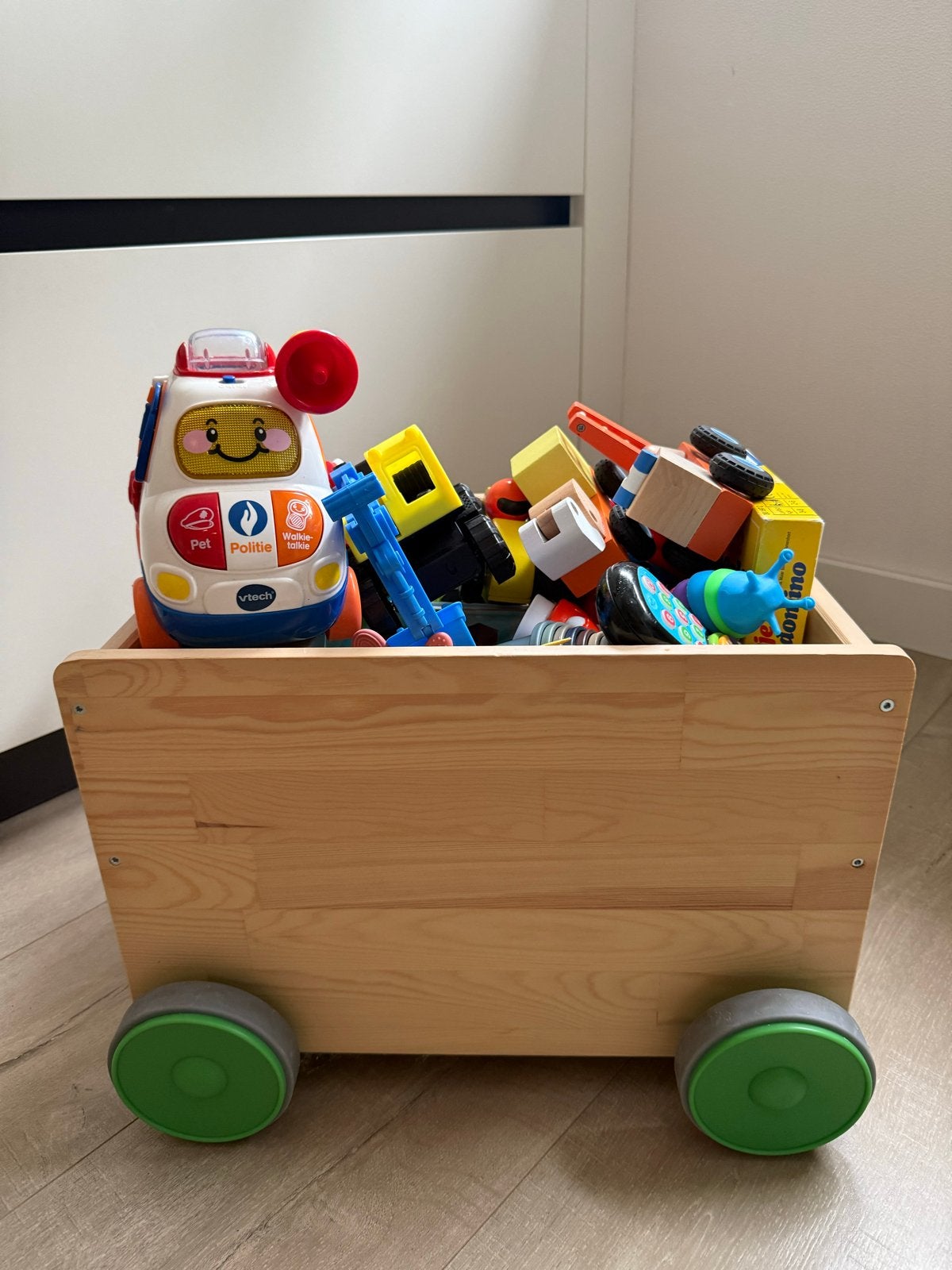 Grote baby/peuter speelgoedset met houten kar, Ophalen, Gebruikt, Jongen of Meisje