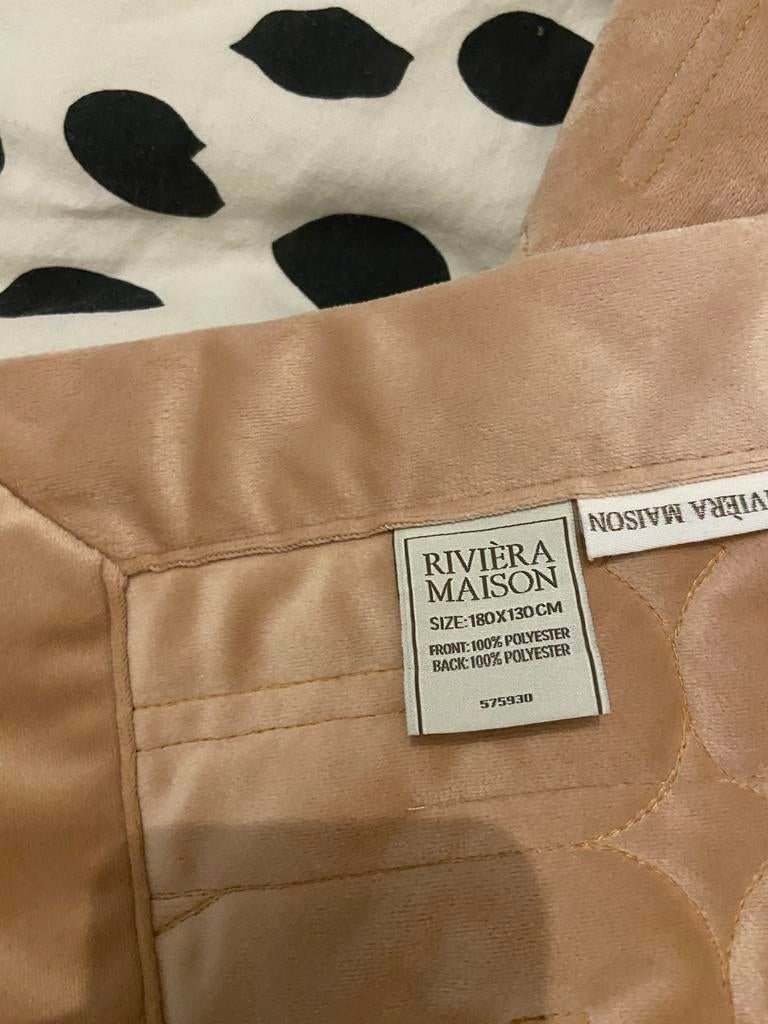 Riviera Maison kussenhoes en plaid - Zo goed als nieuw, Ophalen of Verzenden, Zo goed als nieuw, Roze, Vierkant