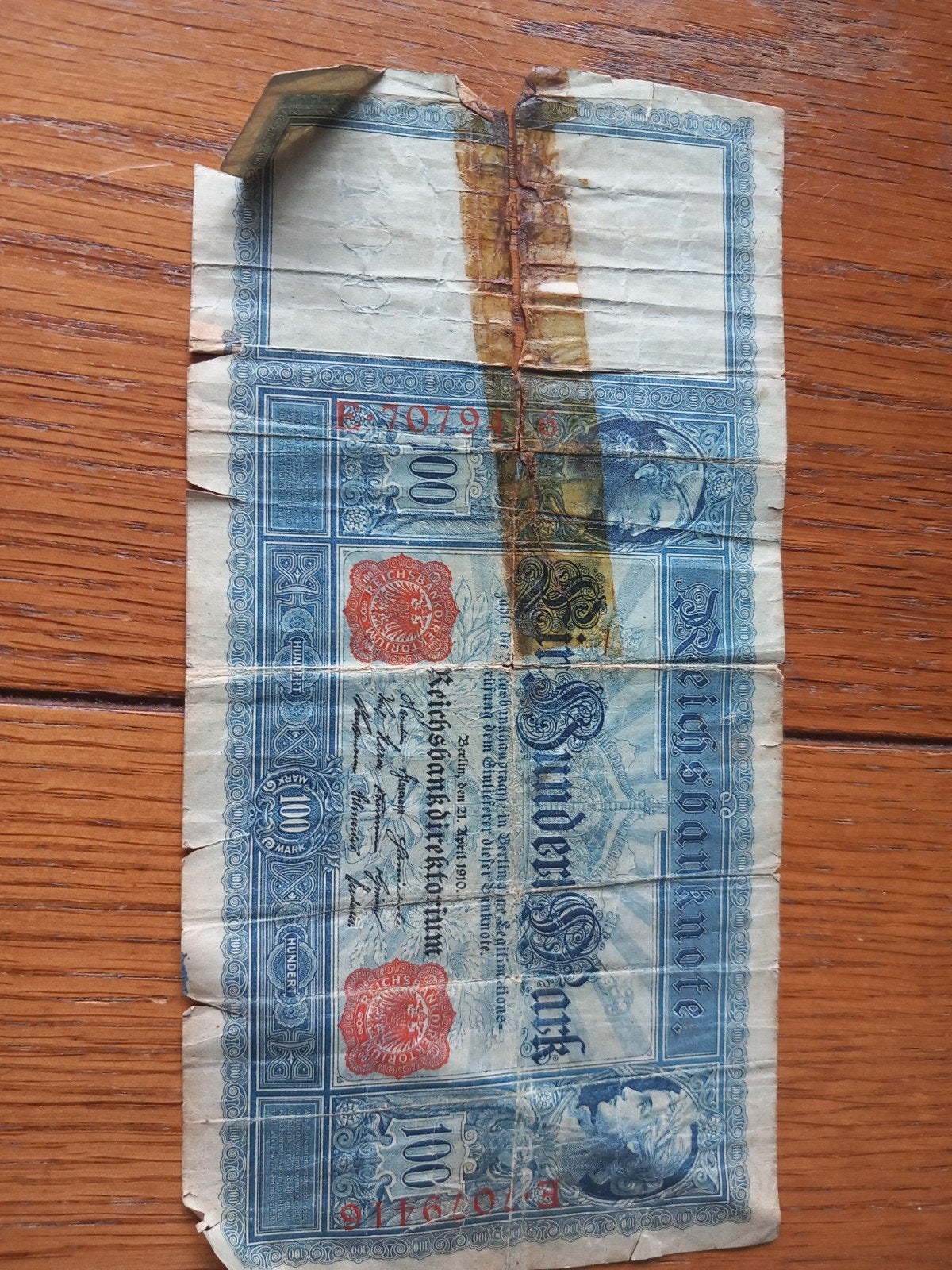 Oude Duitse 100 Mark bankbiljet, Ophalen of Verzenden, Duitsland, Los biljet