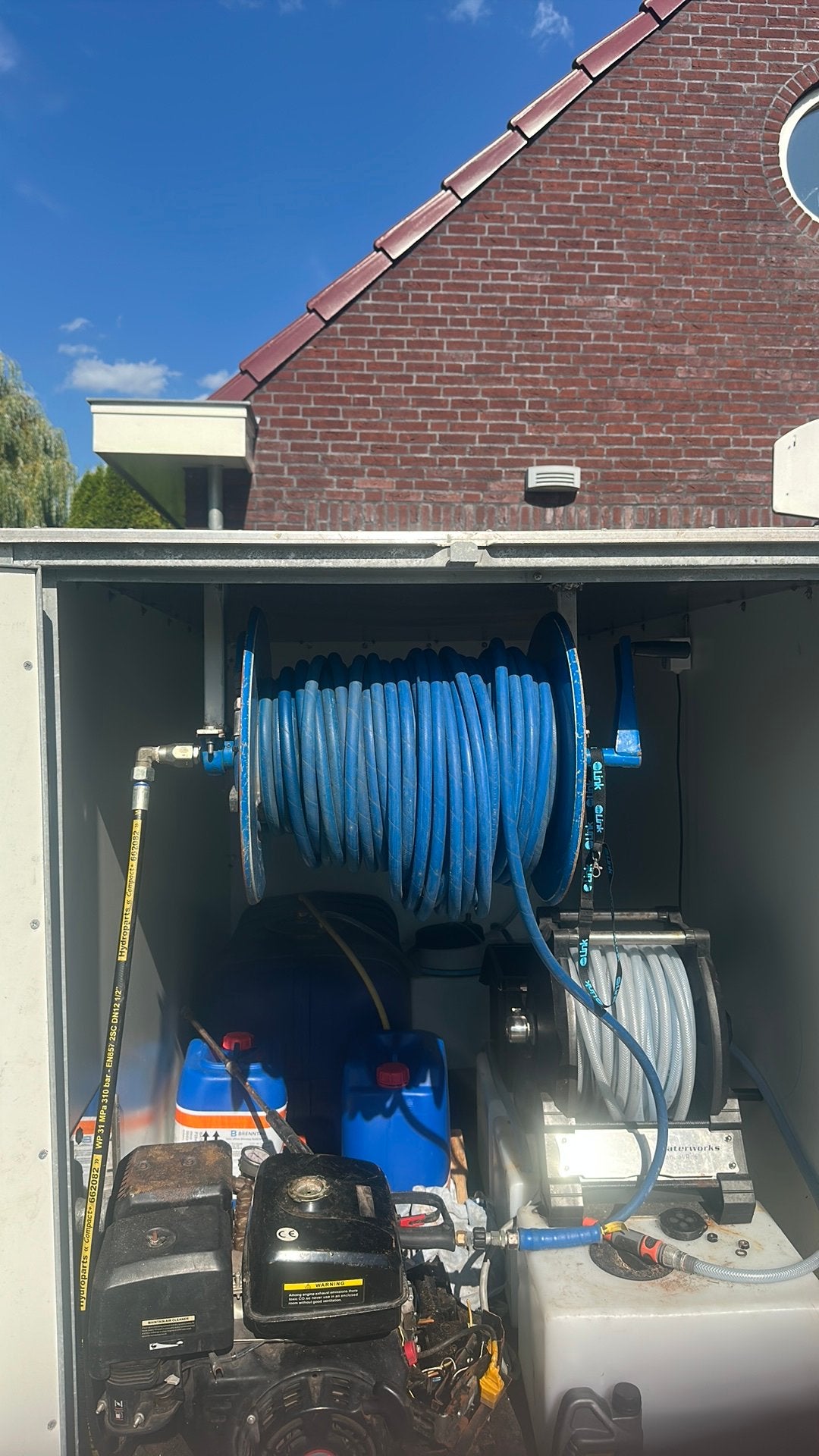 Haspel met hogedrukslang, Ophalen, Zo goed als nieuw, Elektrisch