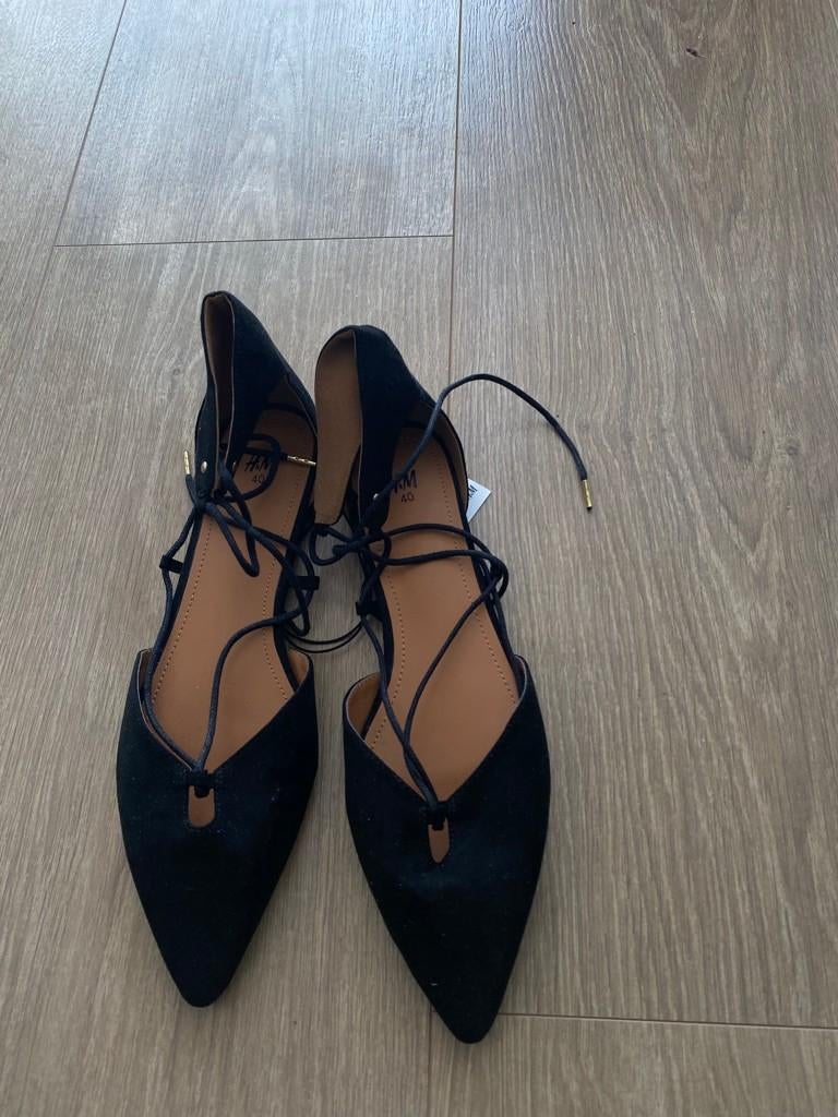 Nieuw ballerinas zwart mt 40 dames met touwtjes, Verzenden, Zwart, Nieuw, Ballerina's