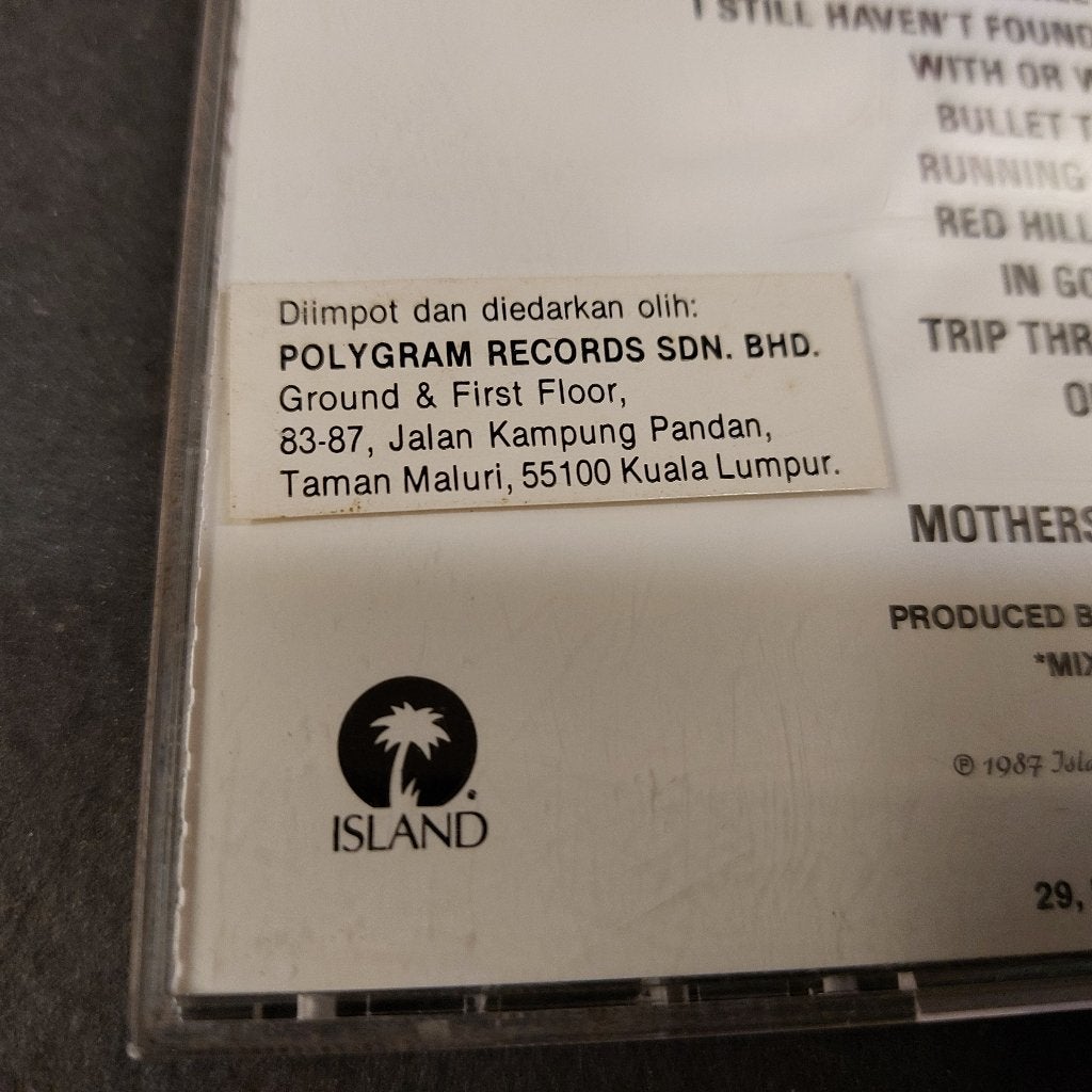 U2 zeldzame CD uit MALEISIE ! Joshua Tree Polygram 1987, Gebruikt, Eerste persing, Album, Verzenden
