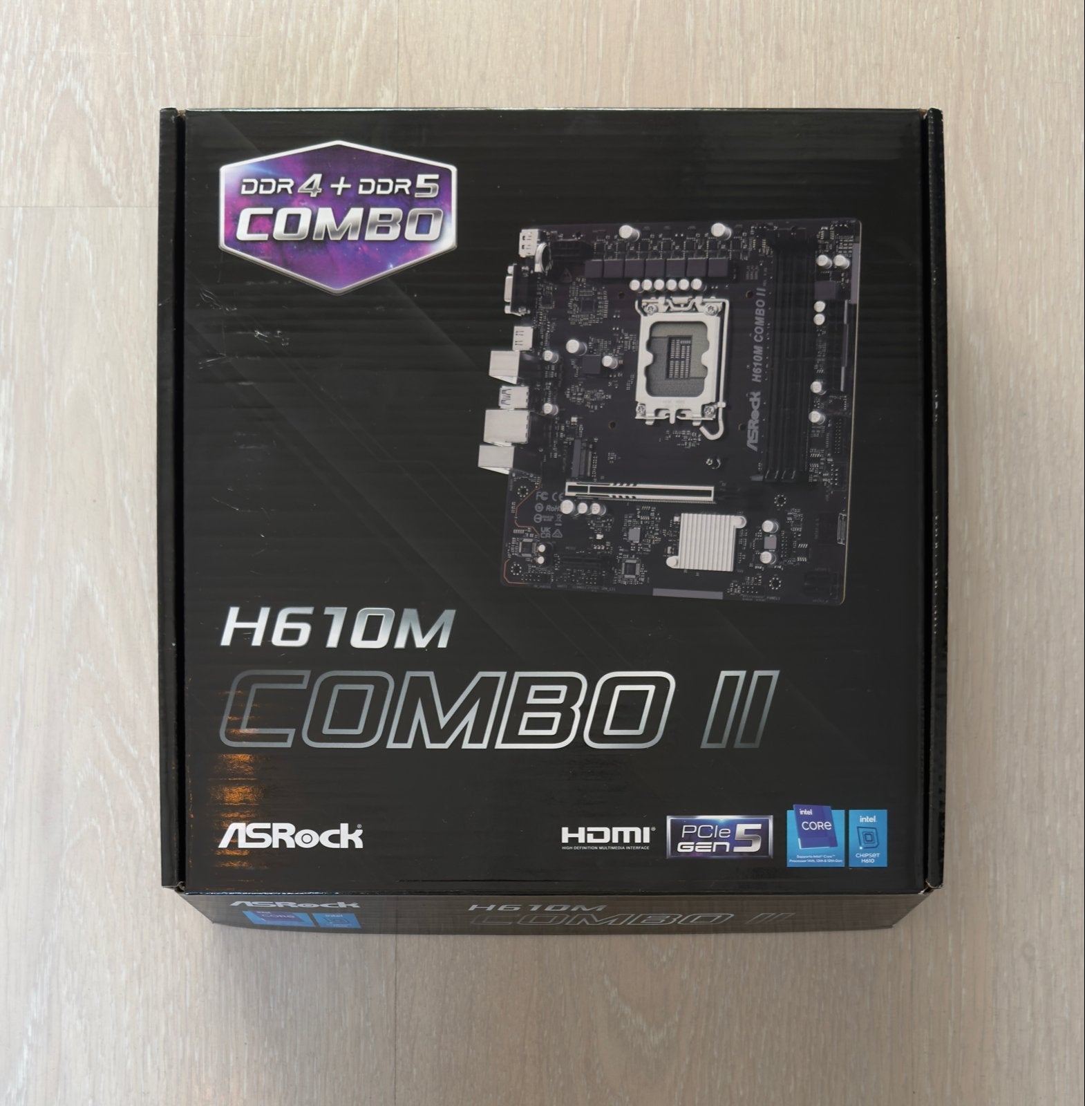 ASRock H610M Combo II Moederbord 2 jaar gerantie, Computers en Software, Ophalen, Nieuw, Intel, DDR5