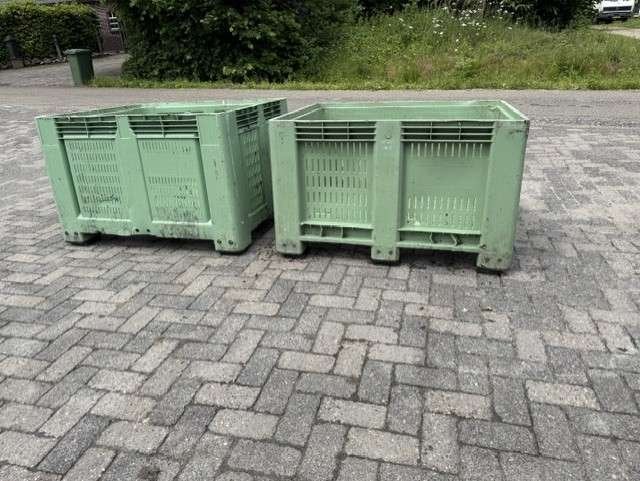 Groene geperforeerde kunststof palletbox, hooi, slowfeeder, Dieren en Toebehoren, Niet ingevuld, Gebruikt, Niet ingevuld, Ophalen of Verzenden