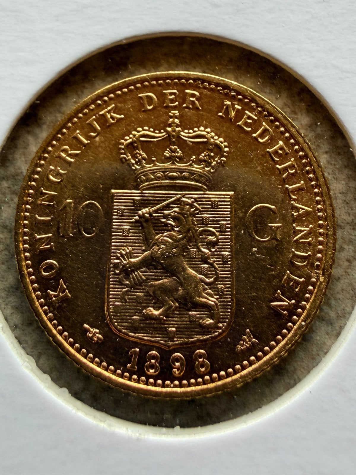 Gouden tientje 1898, Postzegels en Munten, Ophalen of Verzenden, Koningin Wilhelmina, 10 gulden, Goud