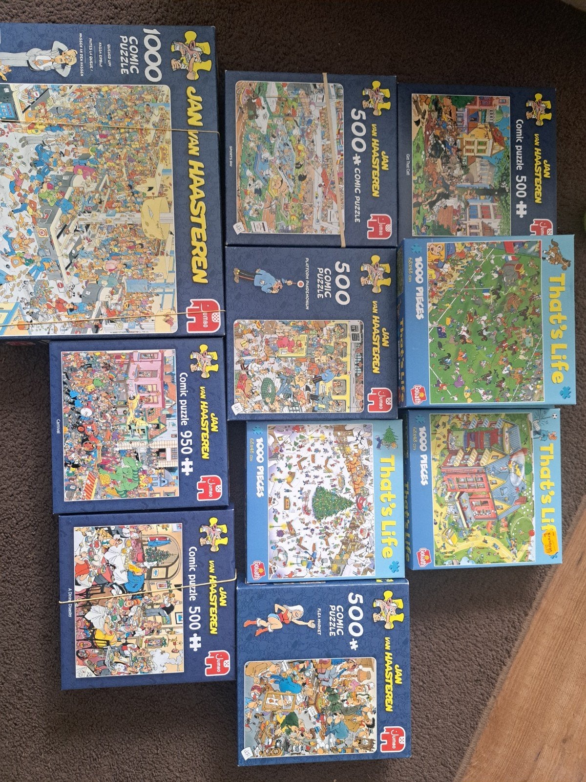 Jan van haasteren puzzels, Ophalen of Verzenden, 500 t/m 1500 stukjes, Gebruikt, Legpuzzel