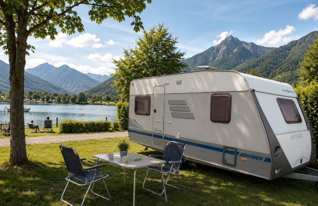 Nette Hymer Eriba caravan 465 Swing - Compact en Compleet, Vast bed, Tot en met 3, Particulier, Hymer