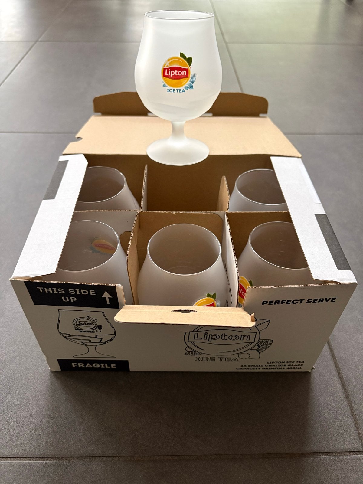 Lipton Ice Tea glazen set - 6 stuks, Ophalen, Nieuw, Wit, Overige merken