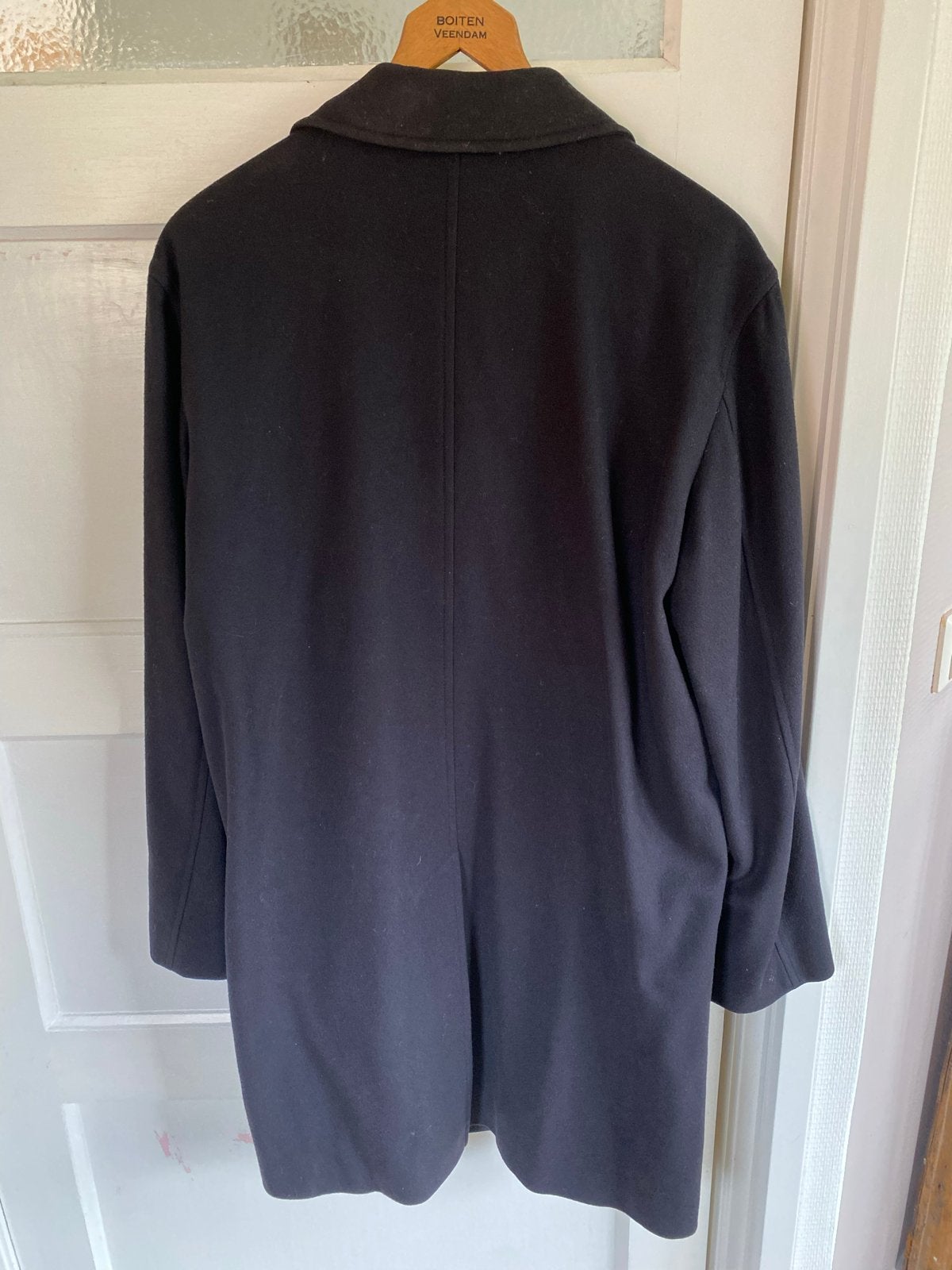 Tommy Hilfiger Zwarte Wollen Jas Maat 50 (M), Kleding | Heren, Ophalen of Verzenden, Gedragen, Maat 48/50 (M), Zwart