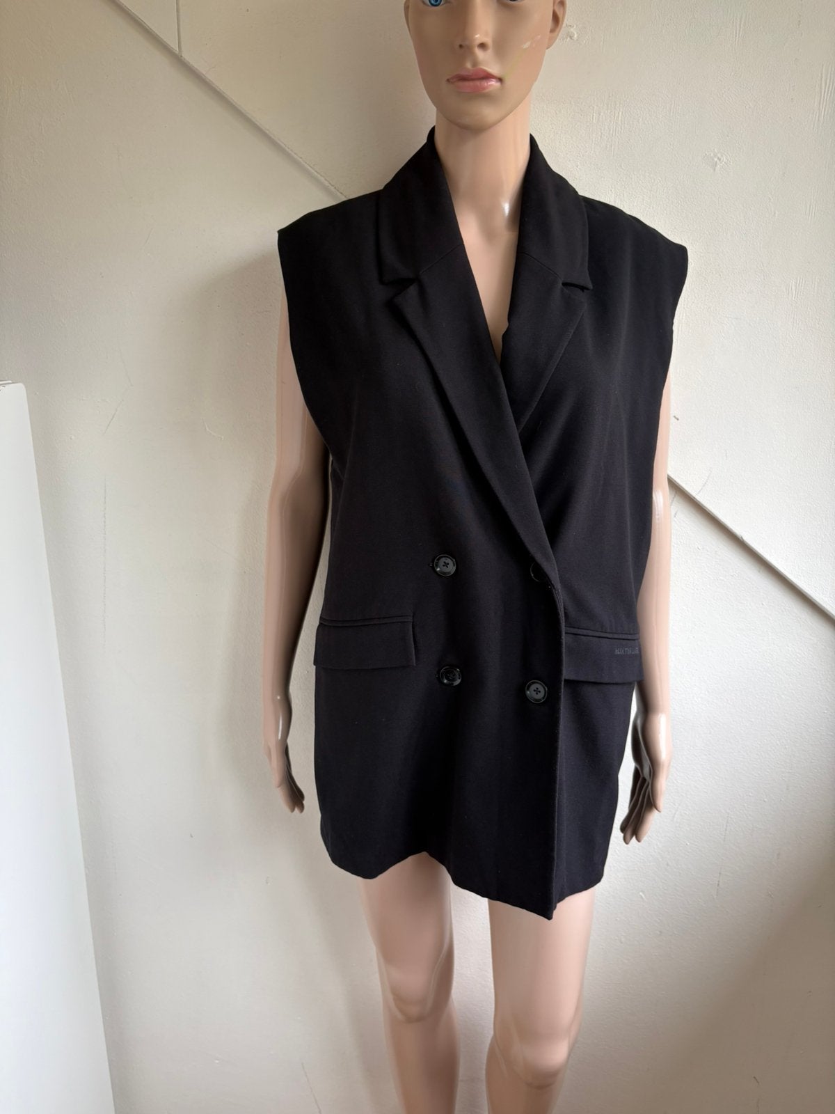 ALIX the Label gilet blazer mouwloos maat S/ M oversized, Kleding | Dames, Zwart, Ophalen of Verzenden, Zo goed als nieuw, Jasje