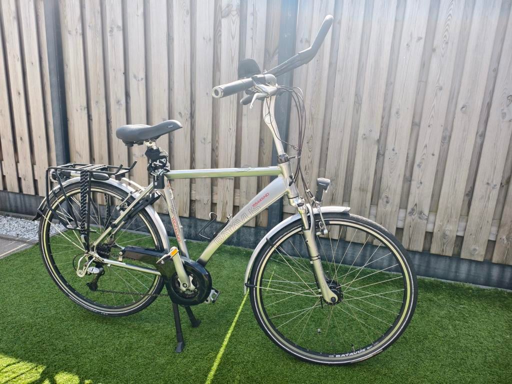 Batavus Weekend herenfiets met gelzadel, pomp en extra slot, Ophalen, Velgrem, Versnellingen, Batavus