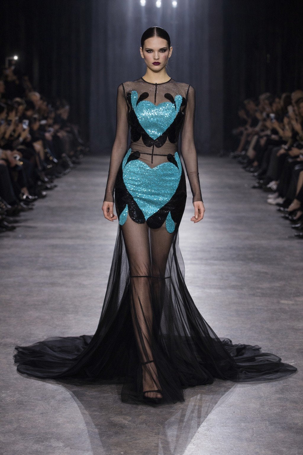 Unieke Zwarte Galajurk met Blauwe Details - Eigen Ontwerp, Kleding | Dames, Ophalen of Verzenden, Zo goed als nieuw, Maat 36 (S)