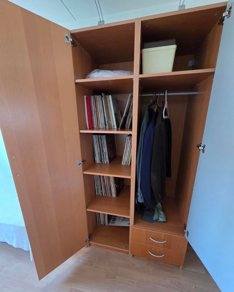Ikea Pax kast met spiegeldeur en verlichting, Gebruikt, 100 tot 150 cm, 200 cm of meer, Overige houtsoorten