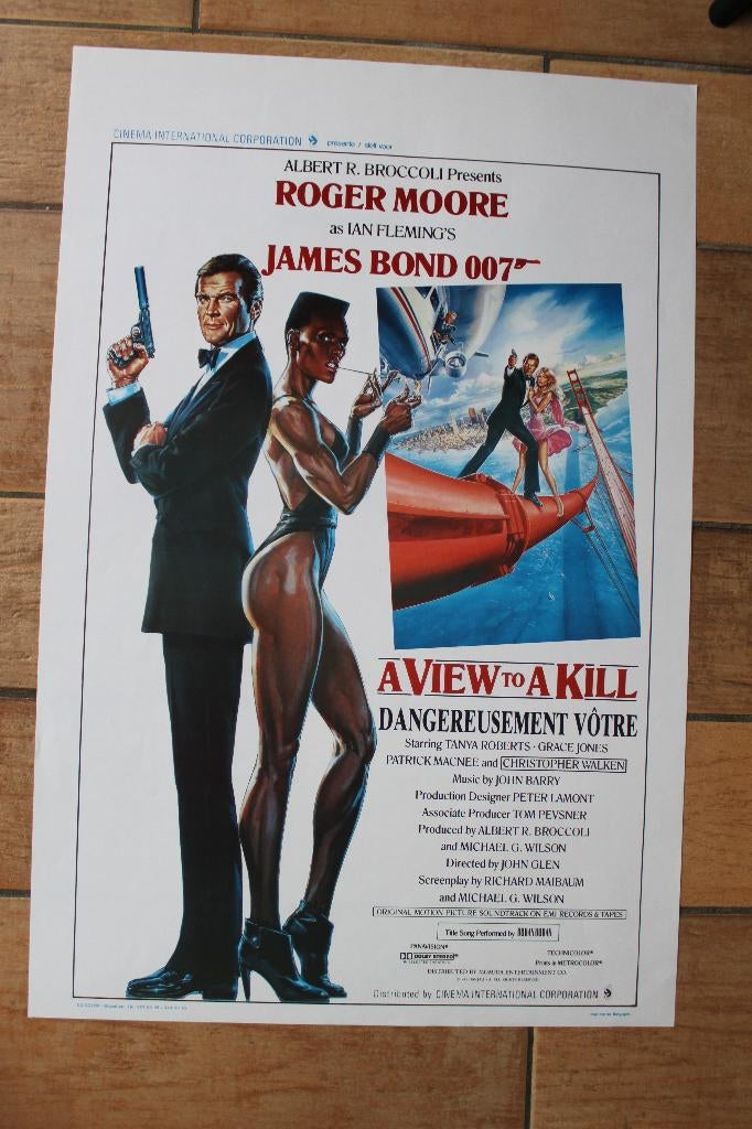 filmaffiche James Bond A View To A Kill 1985 filmposter, Verzamelen, Rechthoekig Staand, Ophalen of Verzenden, Zo goed als nieuw