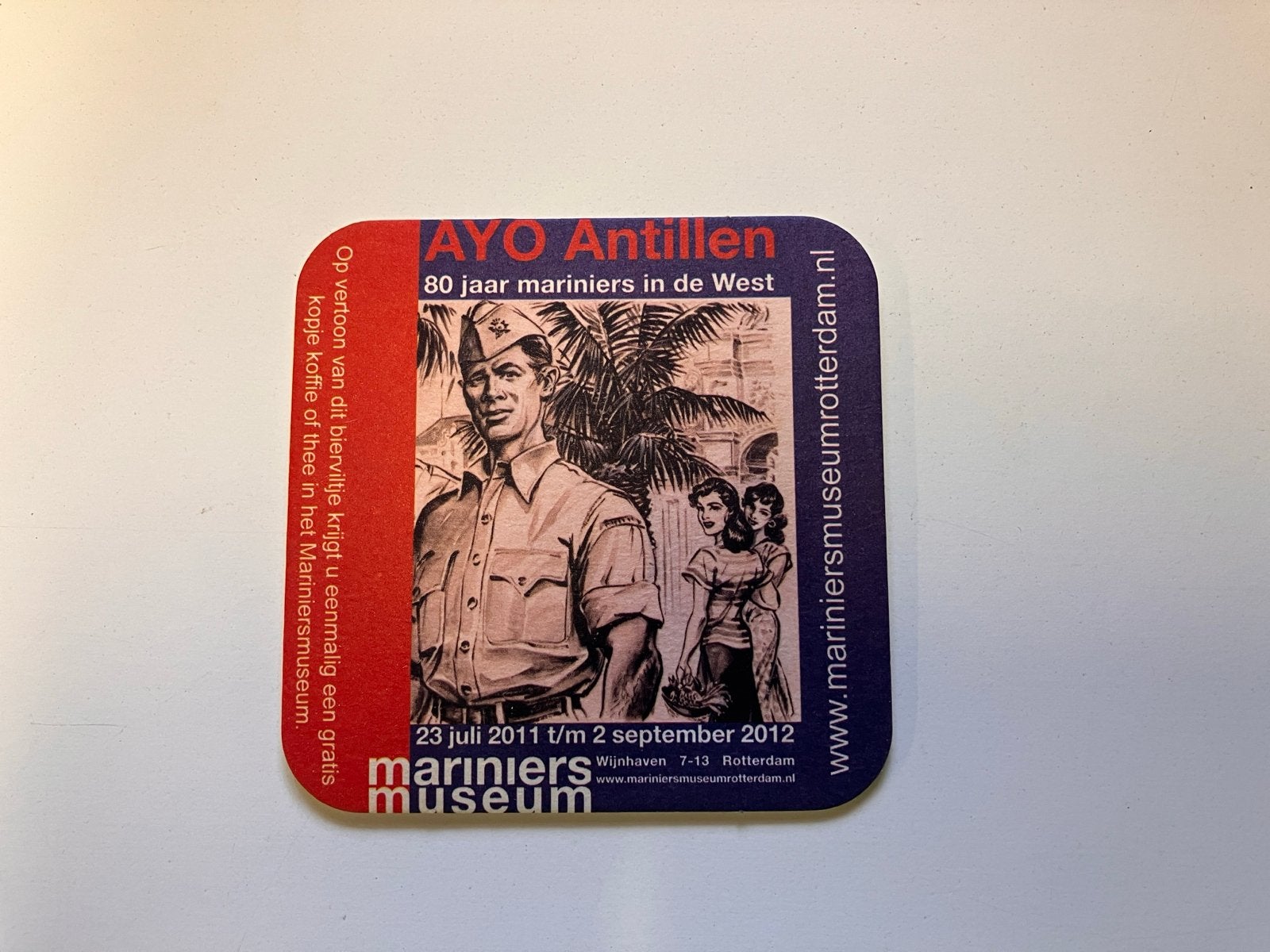 Bierviltje Mariniersmuseum AYO Antillen 80 jaar mariniers, Verzamelen, Ophalen of Verzenden, Zo goed als nieuw
